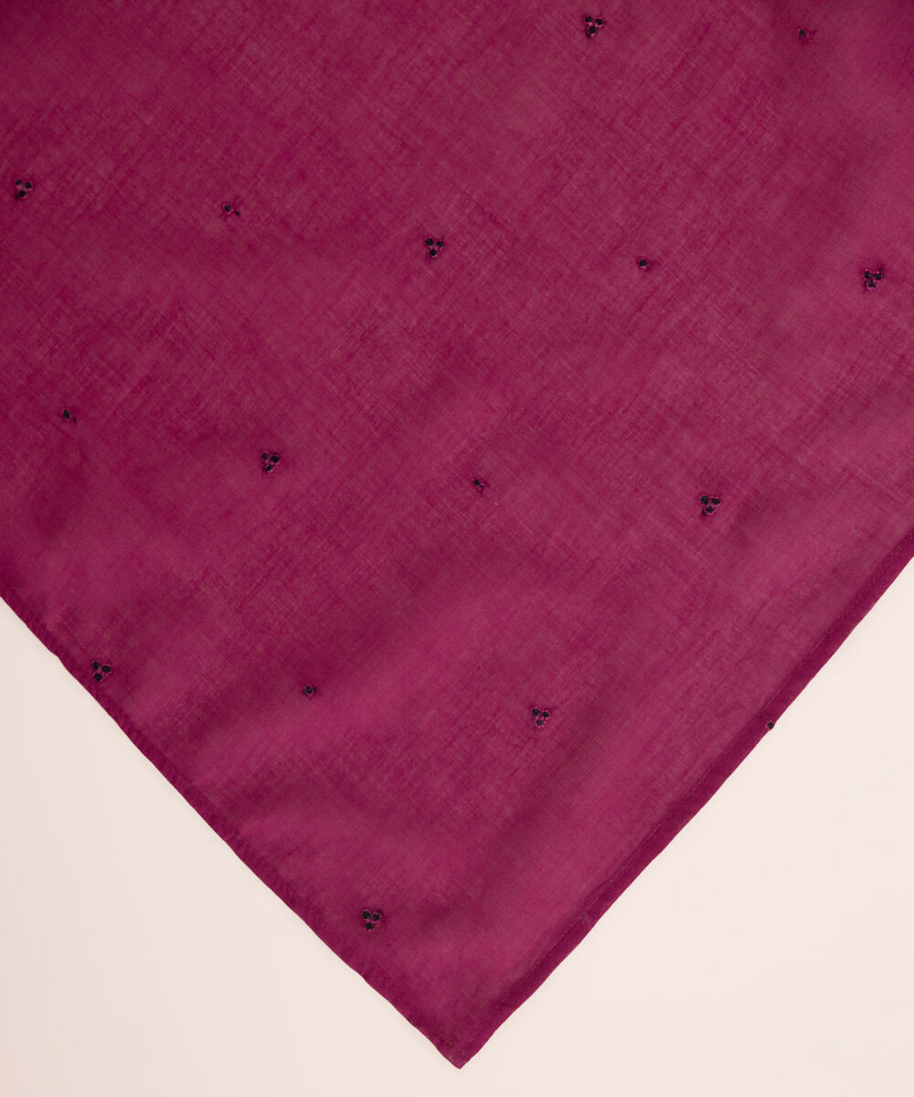 Fine Voile Purple Embroidered Dupatta
