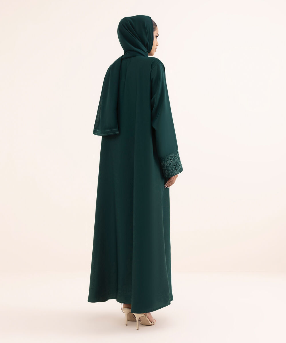 Women's Green Nida Abaya Set