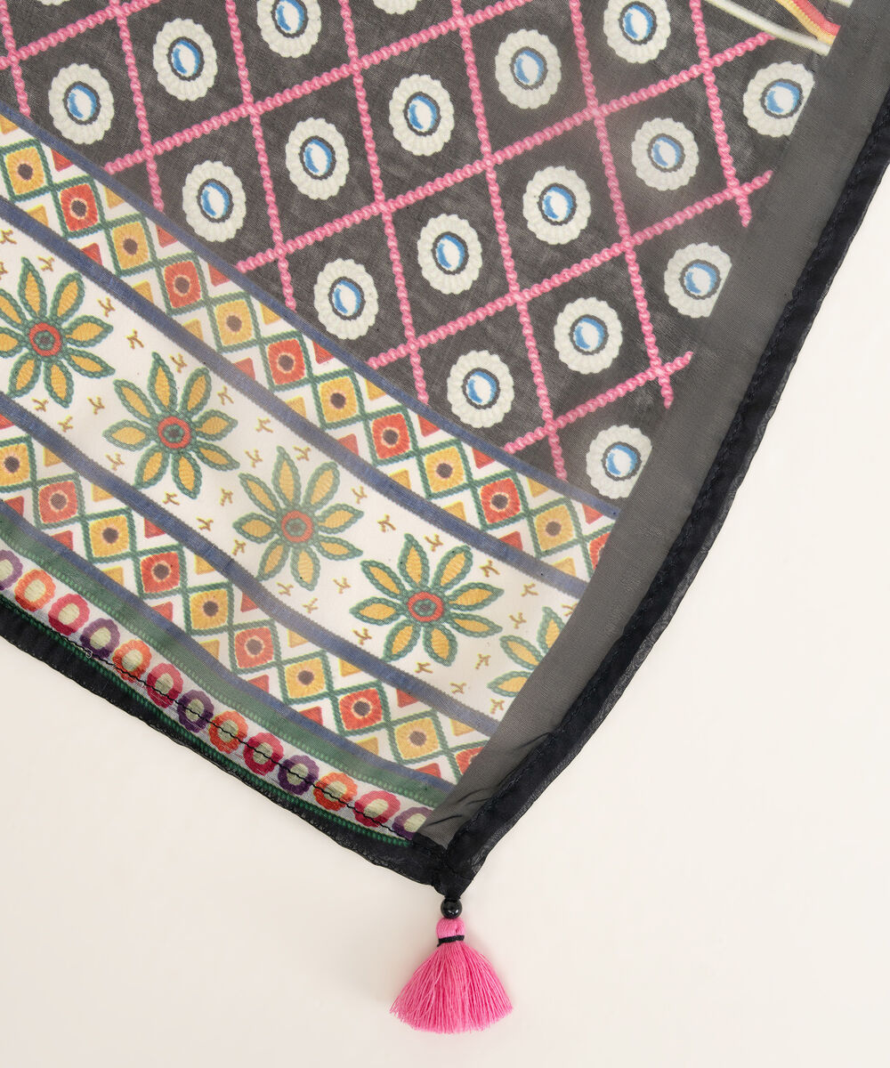 Blended Tissue White Printed Dupatta