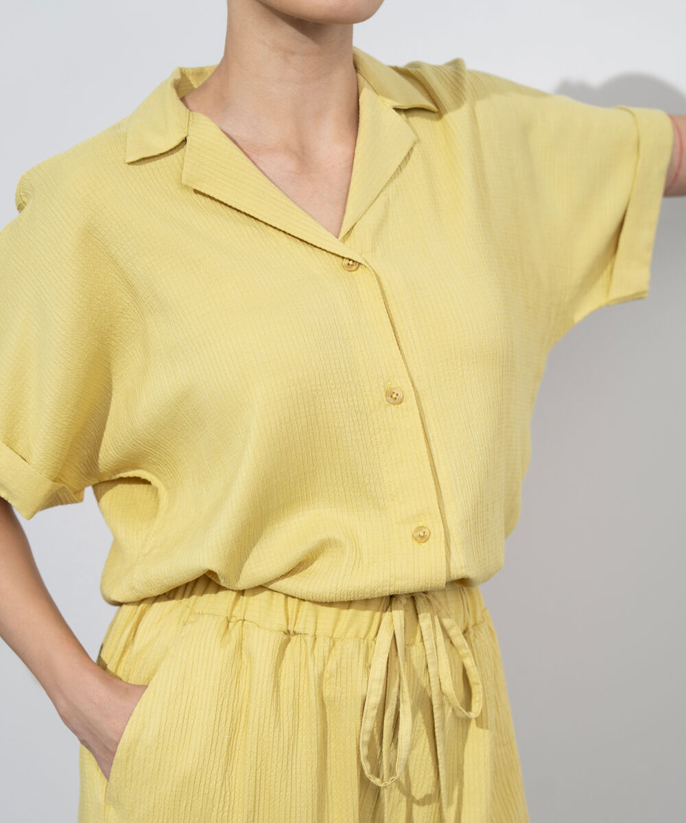 Women's Western Wear Lime Wide-Leg Seersucker Trousers