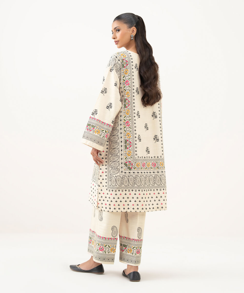 Women's RTW Light Khaddar Printed Drop Shoulder Multi Shirt