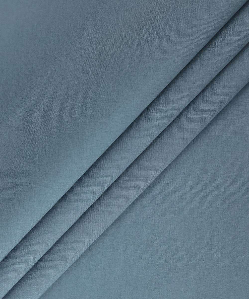 Men Unstitched Cotton Blue Full Suit Fabric