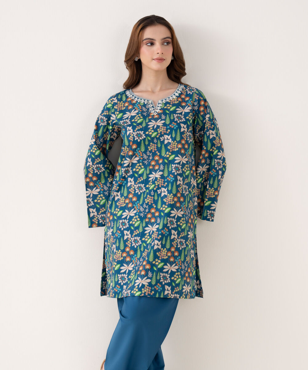 Women's RTW Cambric Embroidered Straight Multi Shirt