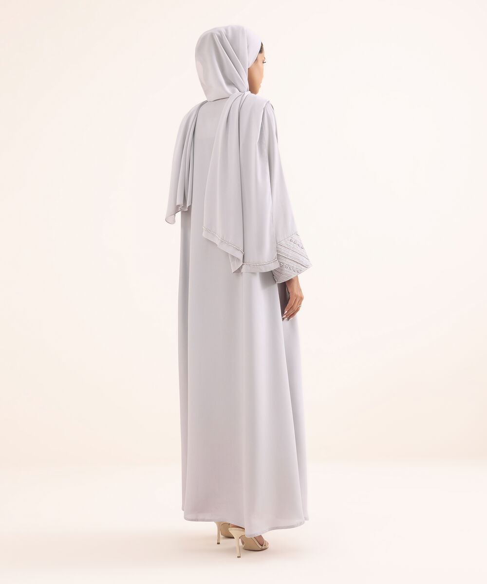 Women's Grey Nida Abaya Set