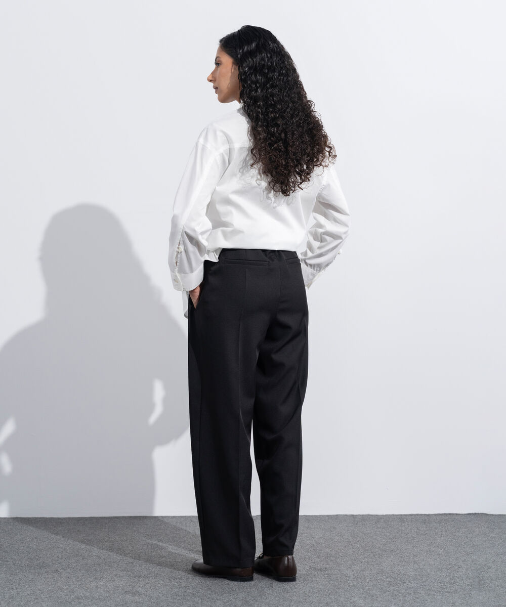 Women's Western Wear Black Slouchy Tailored Trousers