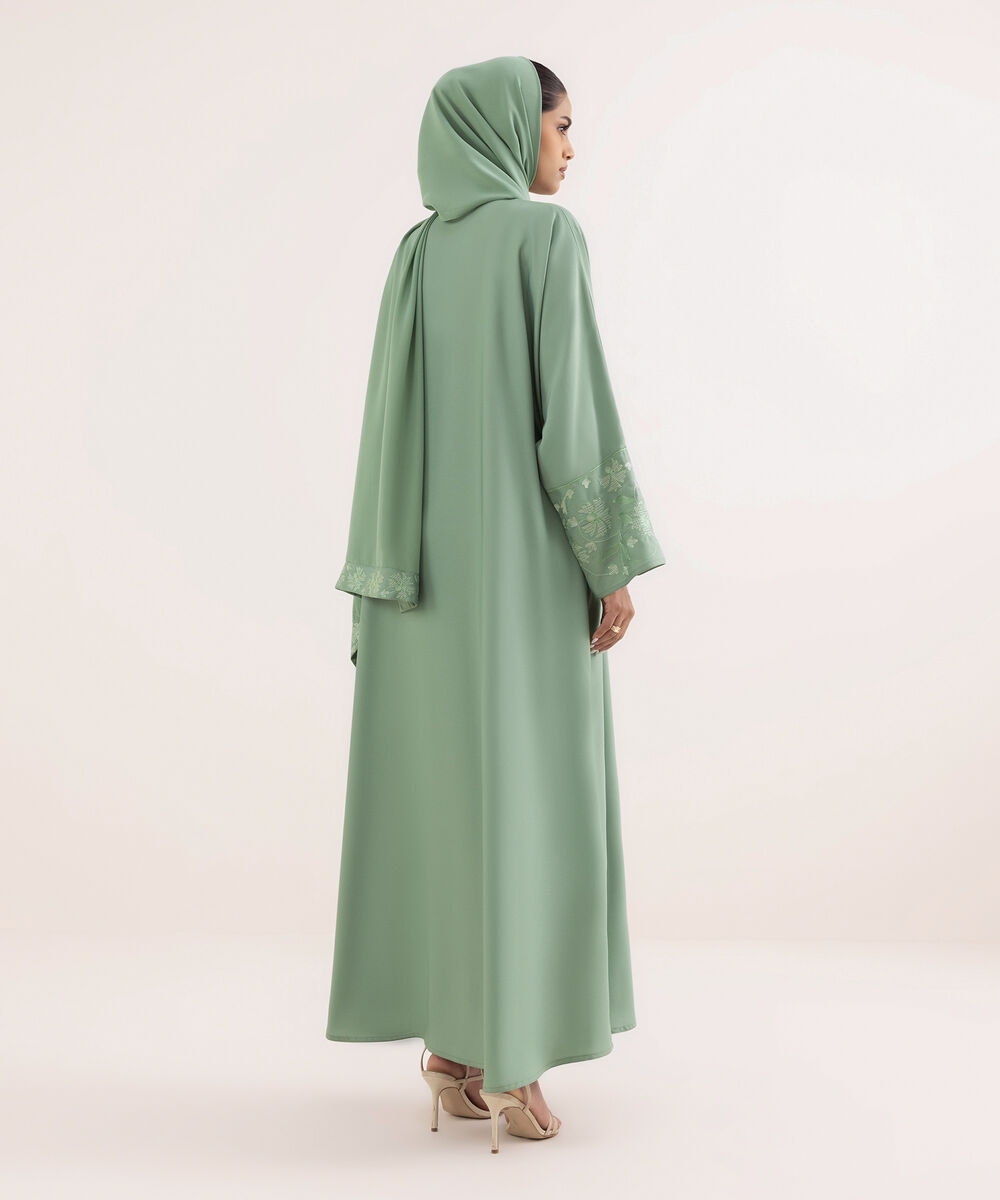 Women's Green Nida Abaya Set