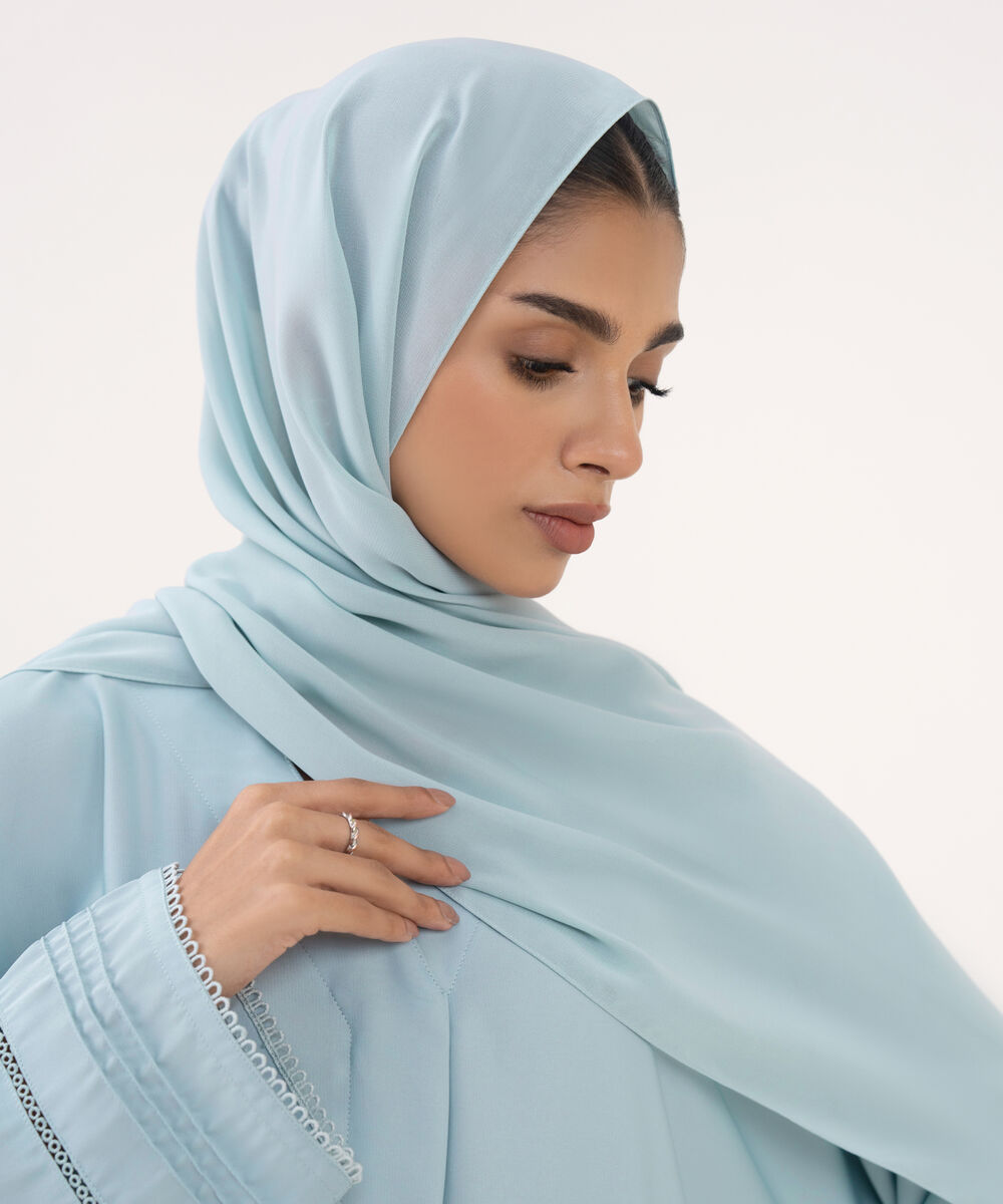 Women's Blue Polyester Hijab