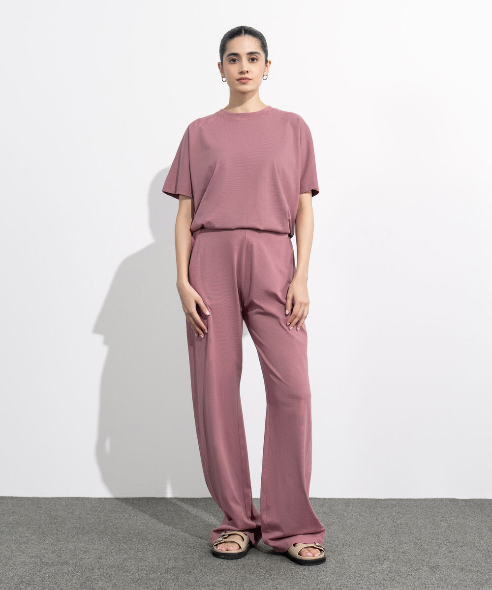 Women's Western Wear Pink Pull-On Jersey Trousers