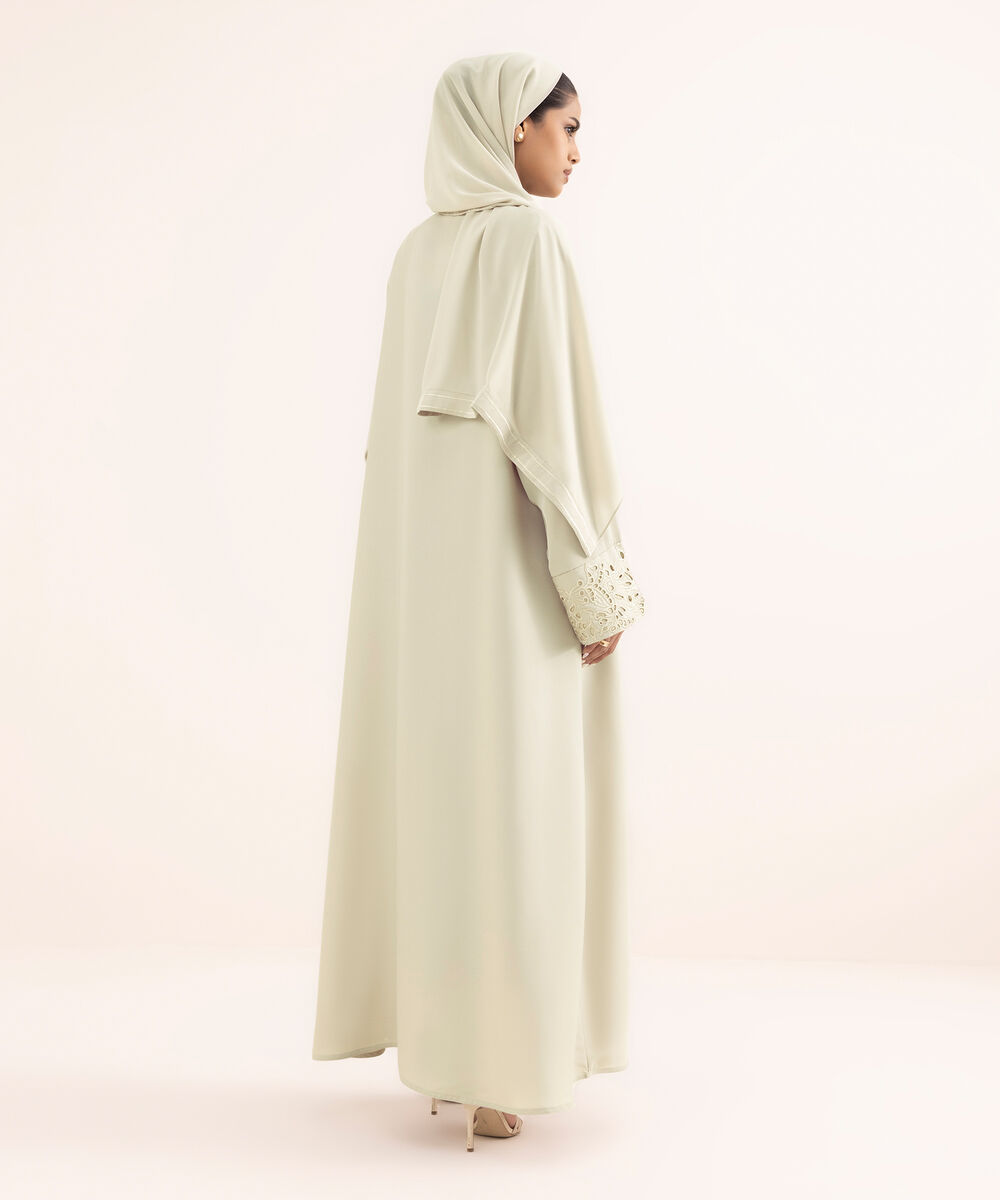 Women's Beige Nida Abaya Set