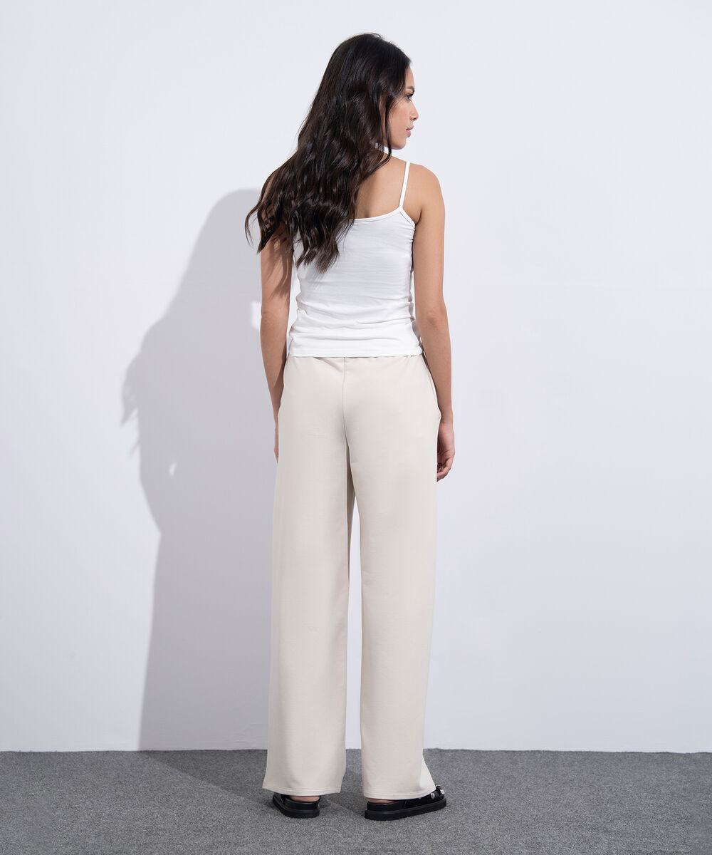 Women's Western Wear Beige Pull On Summer Terry Trousers