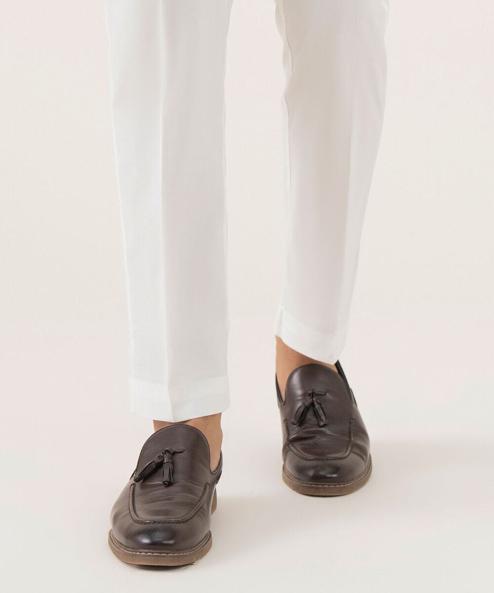 Men's 100% Cotton Plain Off-White Kurta Trouser