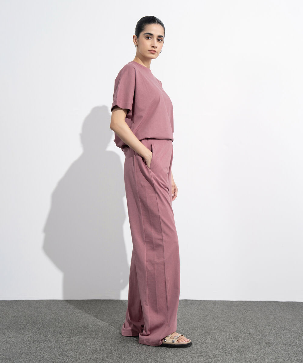 Women's Western Wear Pink Pull-On Jersey Trousers