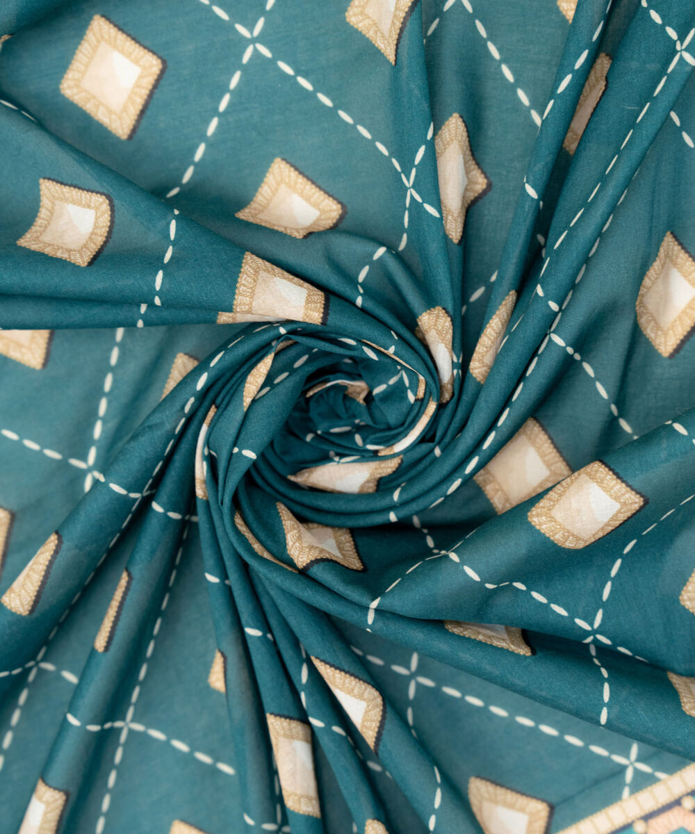 Fine Volie Green Printed Dupatta