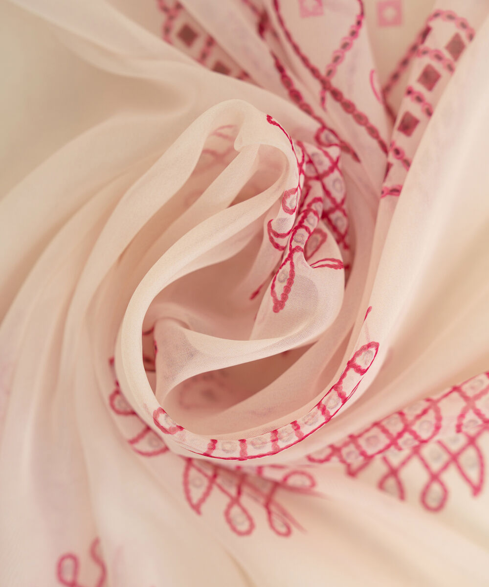 Blended Tissue White Printed Dupatta