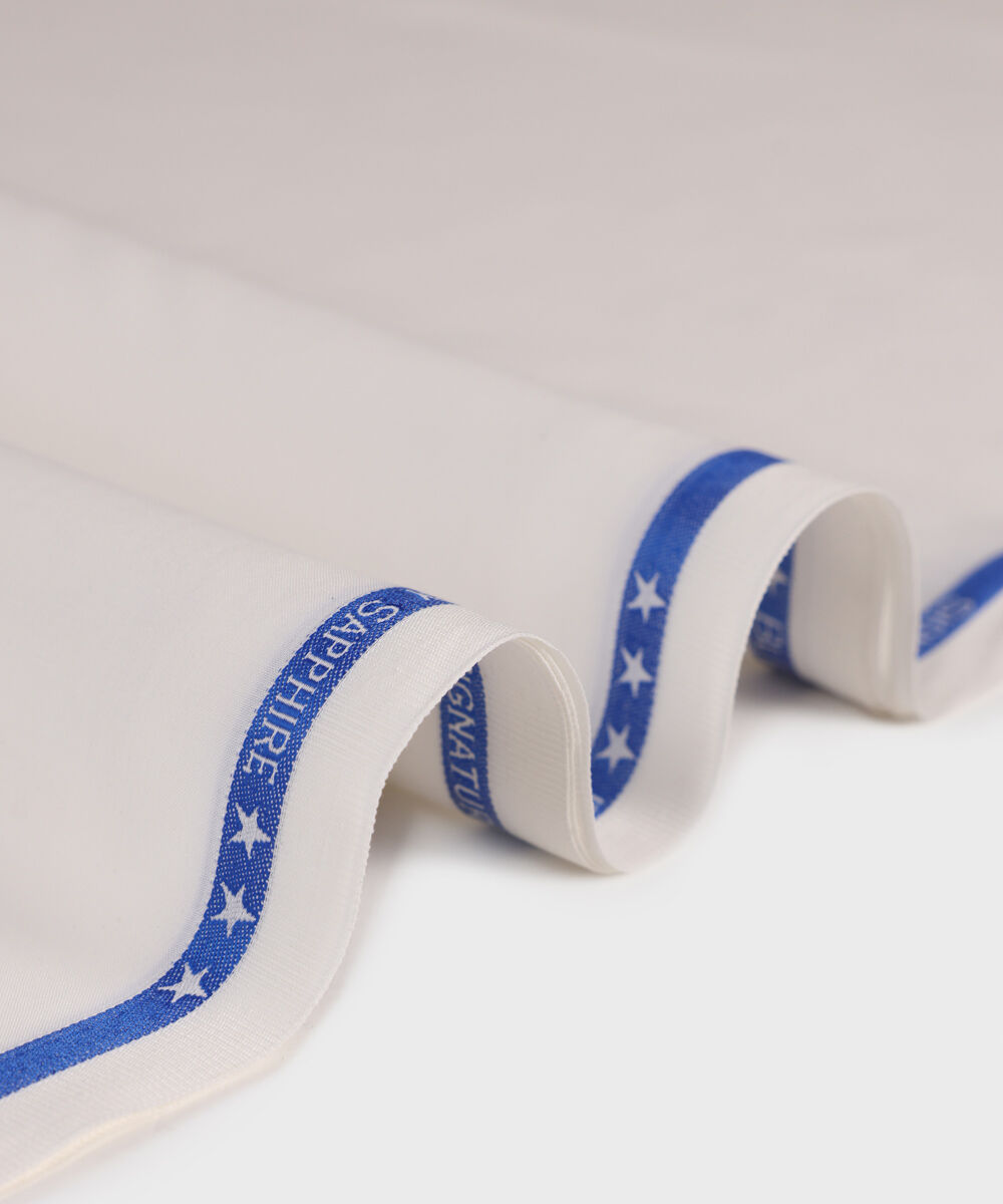 Men's Unstitched Premium Wash & Wear Suit White Full Suit Fabric