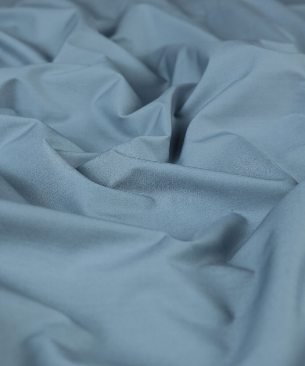 Men Unstitched Cotton Blue Full Suit Fabric