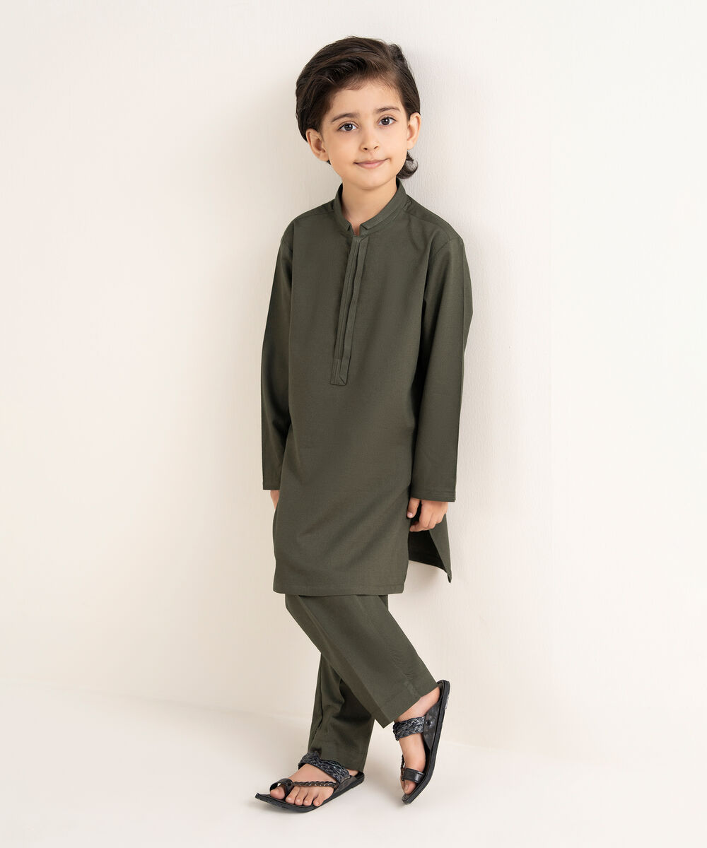 Men's 100% Cotton Plain Olive Kurta Trouser