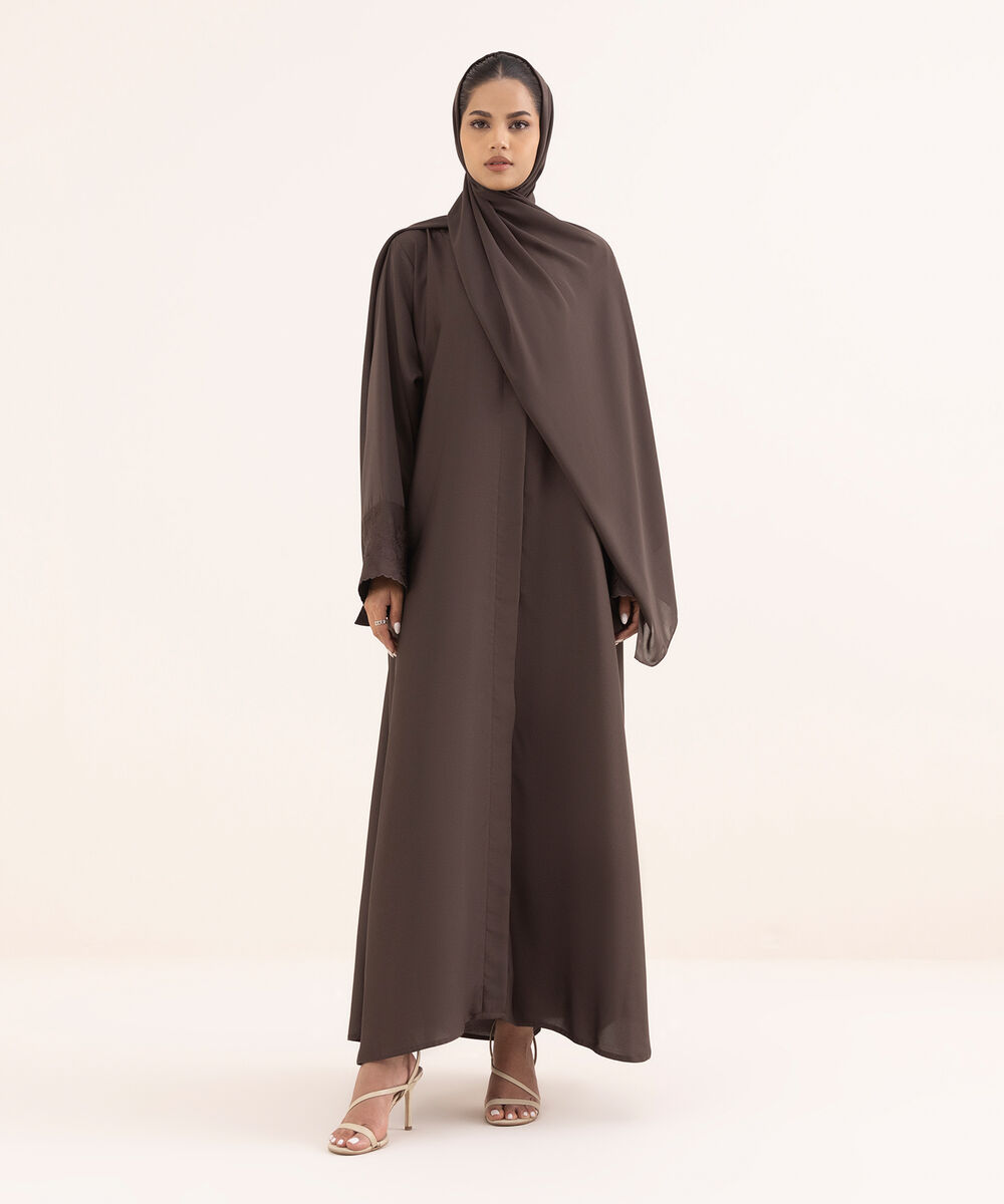 Women's Brown Nida Abaya Set