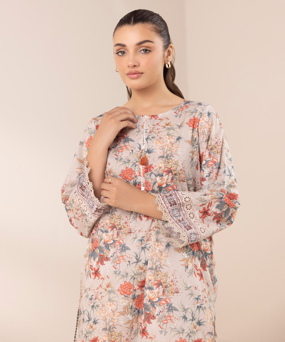 Women's RTW Lawn Multi Printed A-Line Shirt