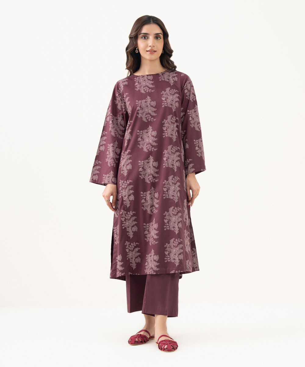 Women's RTW Cotton Viscose Printed A-Line Red Shirt