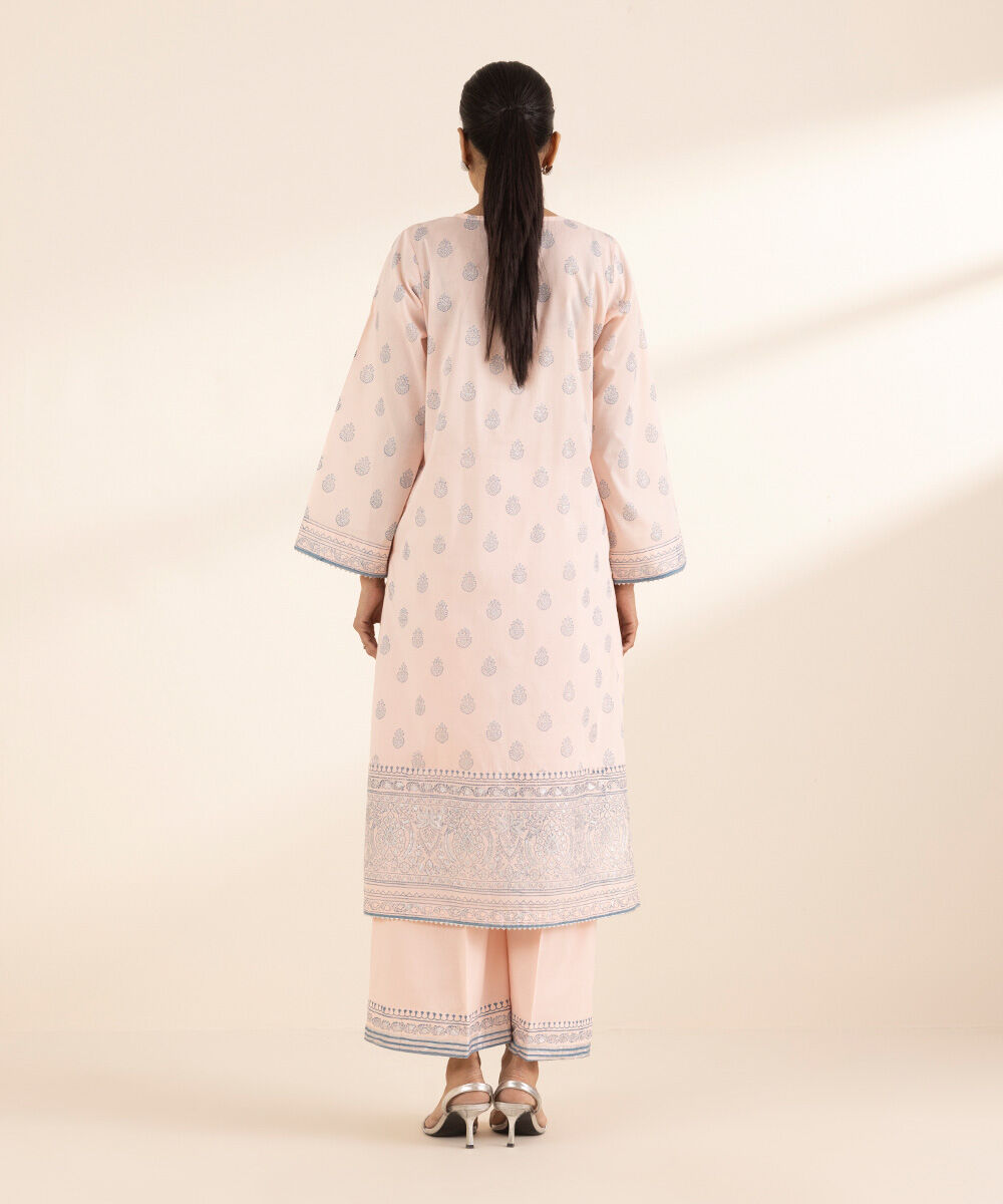 Women's RTW Lawn Pink Printed A-Line Shirt