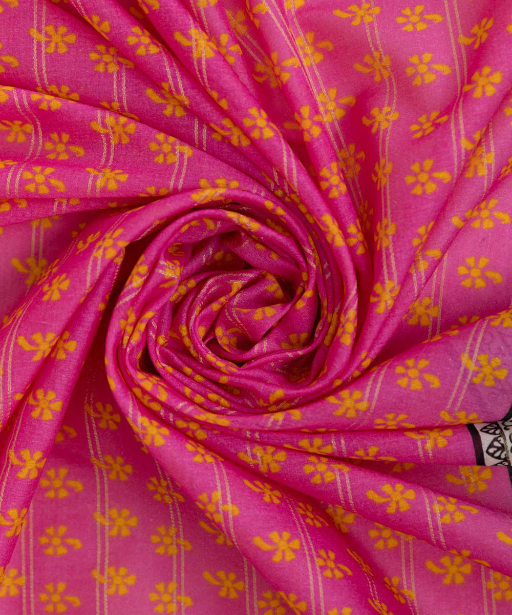Zari Voile Pink Printed Dupatta