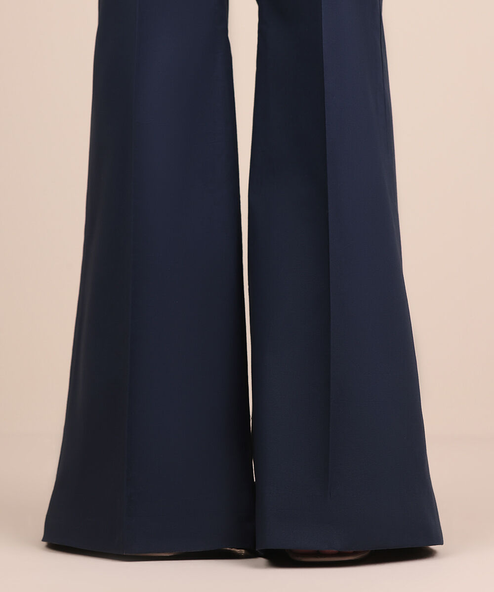 Unstitched Women's Blue Cotton Trousers