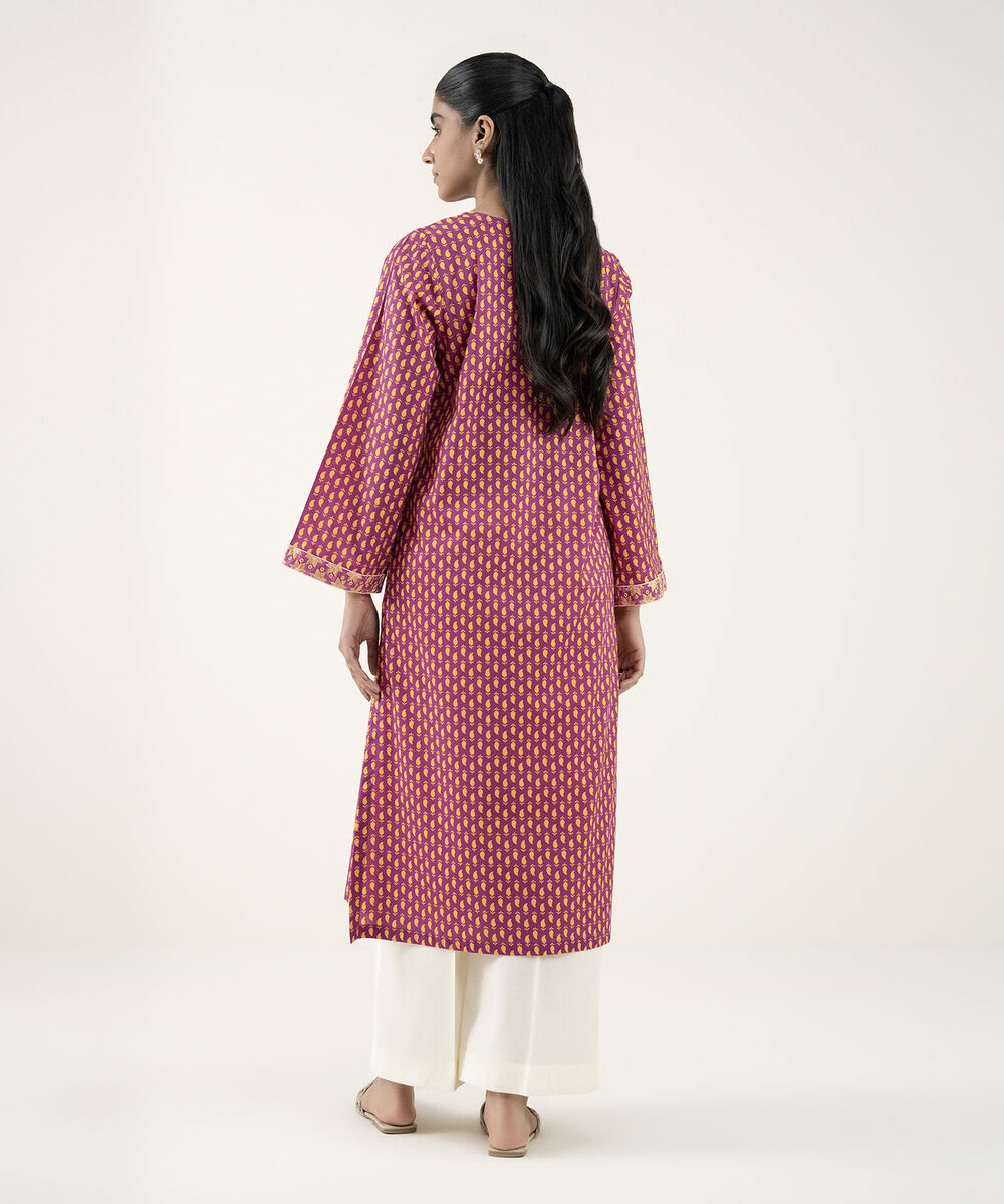 Women's RTW Lawn Pink Embroidered A-Line Shirt