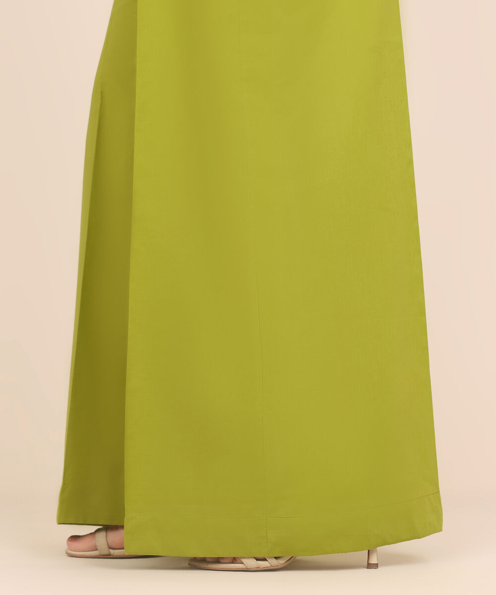 Women's RTW Cambric Green Dyed Flared Pants